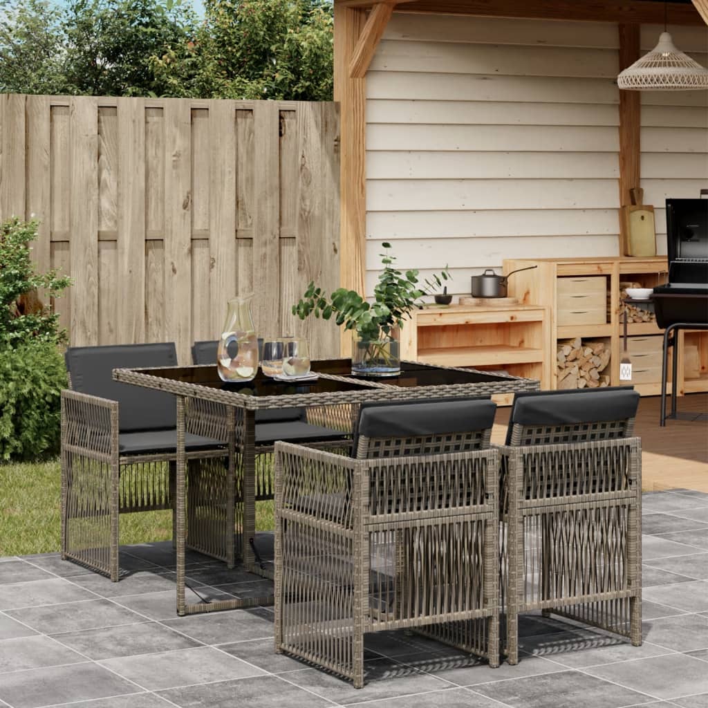 7-Delige Tuinset Met Kussens Poly Rattan