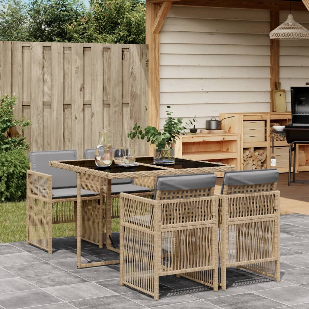 7-Delige Tuinset Met Kussens Poly Rattan
