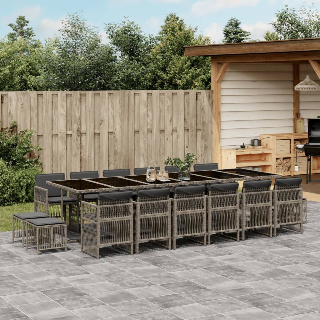 13-Delige Tuinset Met Kussens Poly Rattan