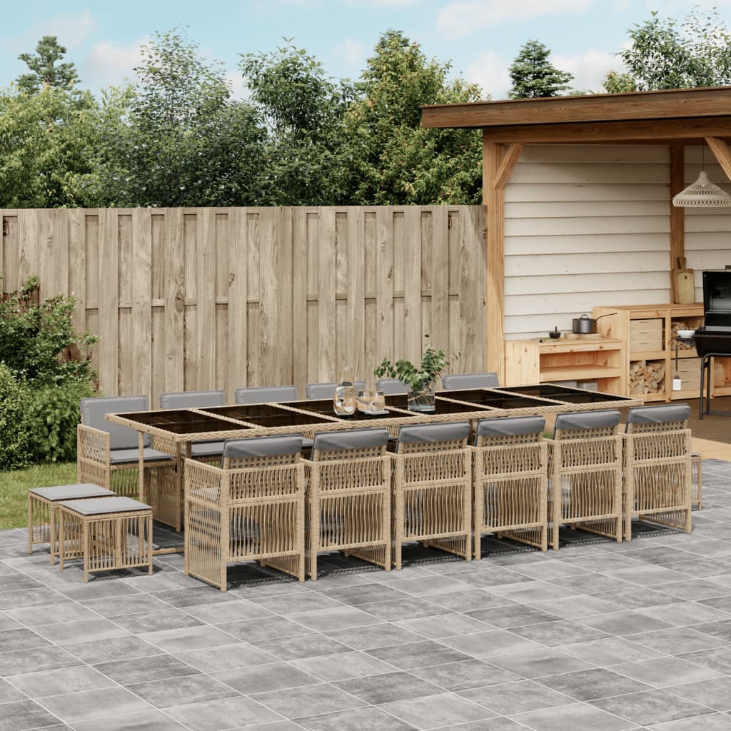 13-Delige Tuinset Met Kussens Poly Rattan