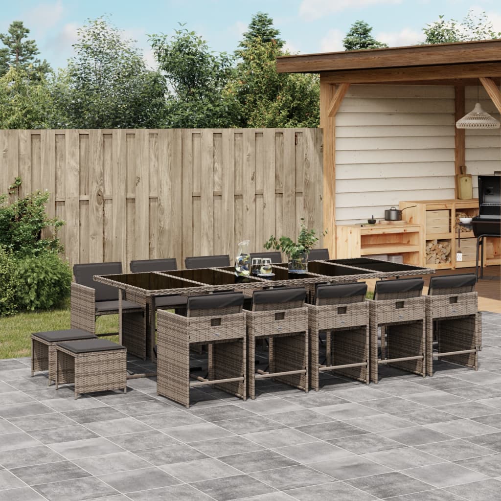 9-Delige Tuinset Met Kussens Poly Rattan