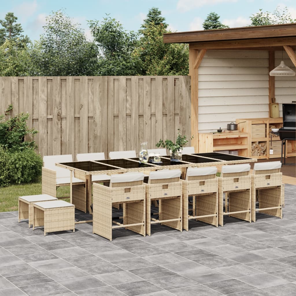 9-Delige Tuinset Met Kussens Poly Rattan