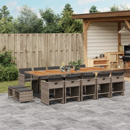 9-Delige Tuinset Met Kussens Poly Rattan