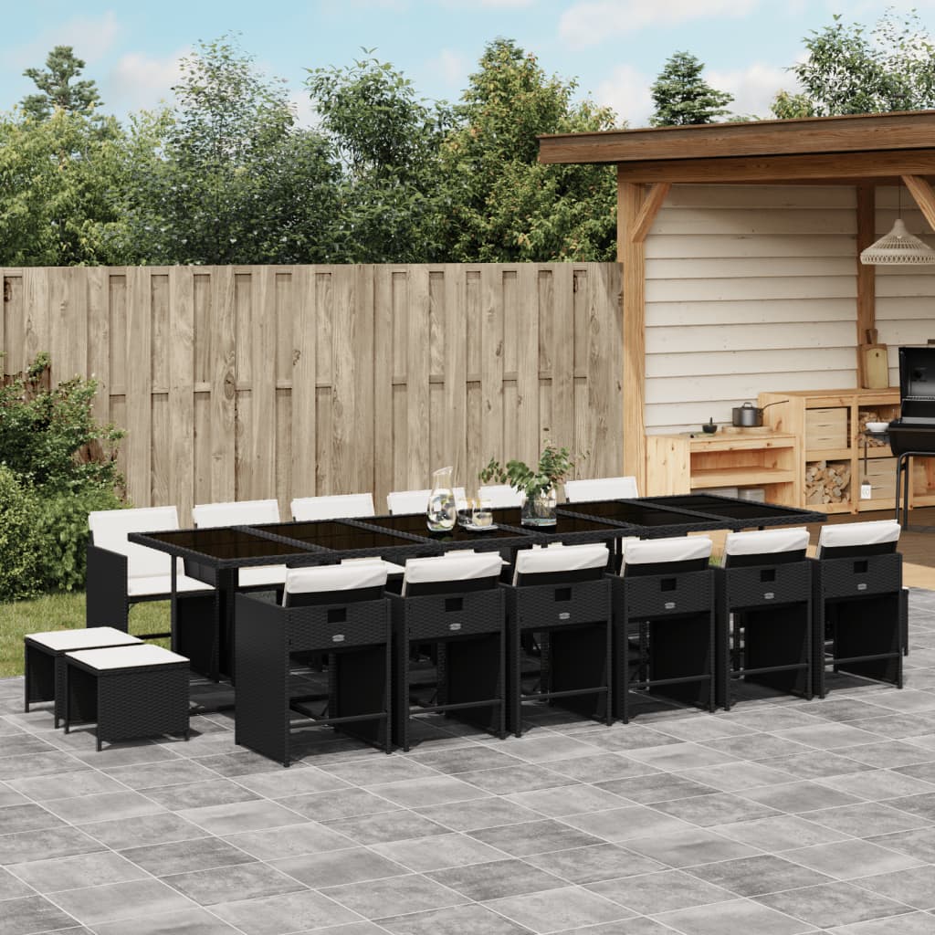 9-Delige Tuinset Met Kussens Poly Rattan