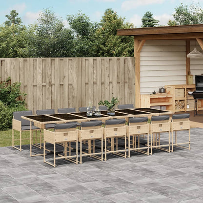 5-Delige Tuinset Met Kussens Poly Rattan