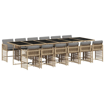 13-Delige Tuinset Met Kussens Poly Rattan