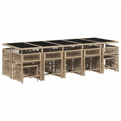 15-Delige Tuinset Met Kussens Poly Rattan