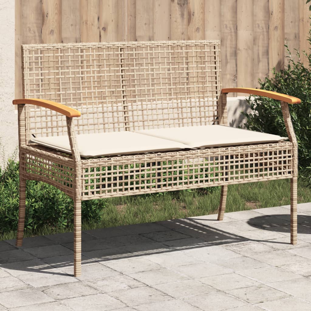 Tuinbank Met Kussen Poly Rattan En Acaciahout