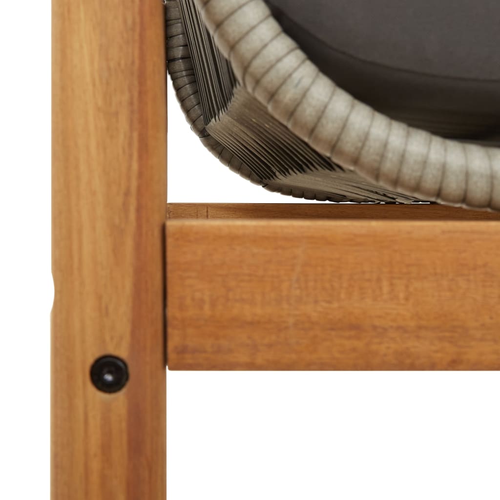 Tuinbank Met Kussen Poly Rattan Acacia