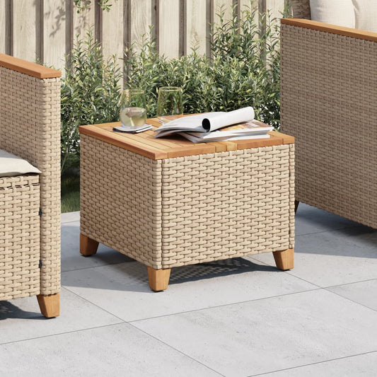 Tuintafel 45X45X37 Cm Poly Rattan En Acaciahout