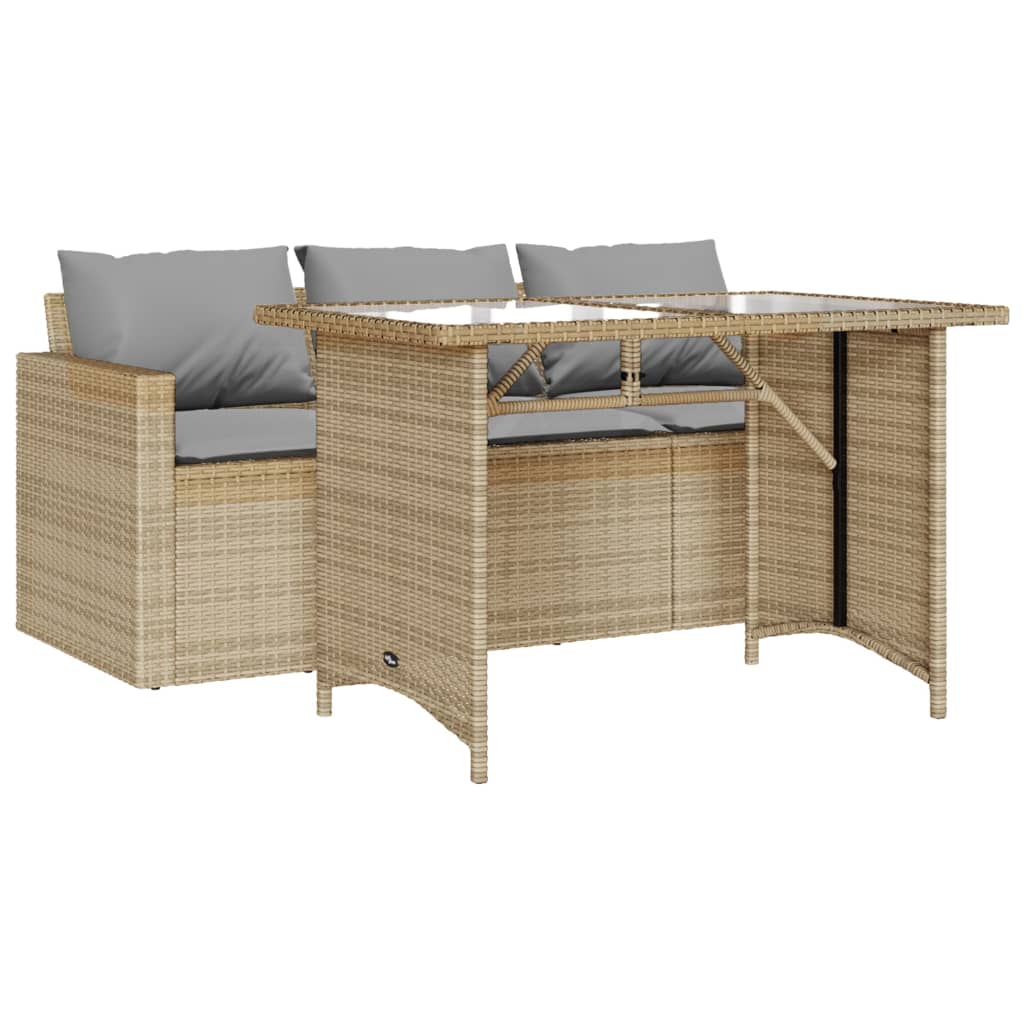 2-Delige Tuinset Met Kussens Poly Rattan