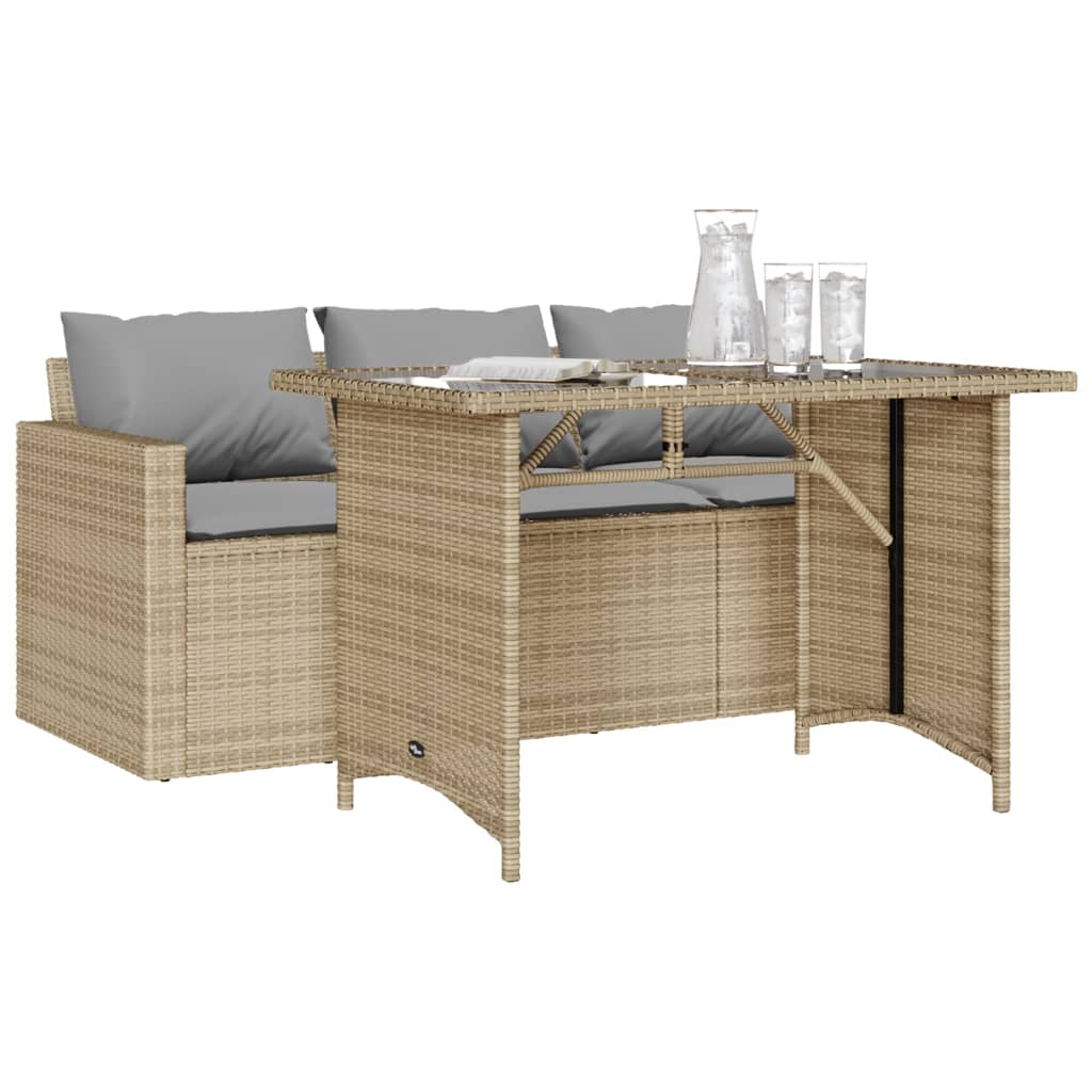 2-Delige Tuinset Met Kussens Poly Rattan