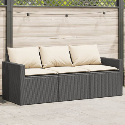 Tuinbank 3-Zits Met Kussens Poly Rattan