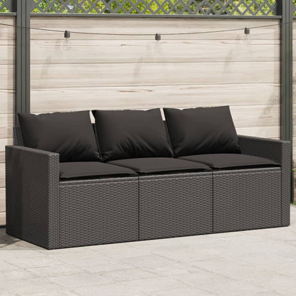 Tuinbank 3-Zits Met Kussens Poly Rattan