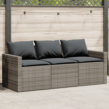 Tuinbank 3-Zits Met Kussens Poly Rattan
