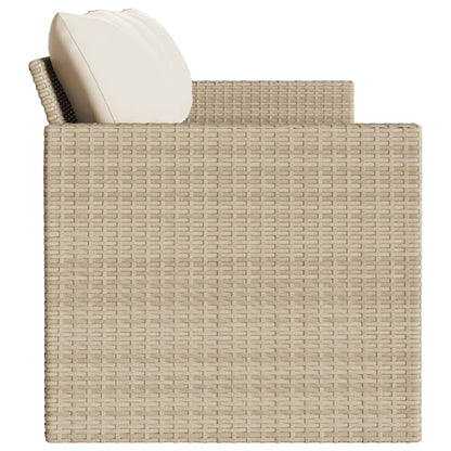 Tuinbank 3-Zits Met Kussens Poly Rattan