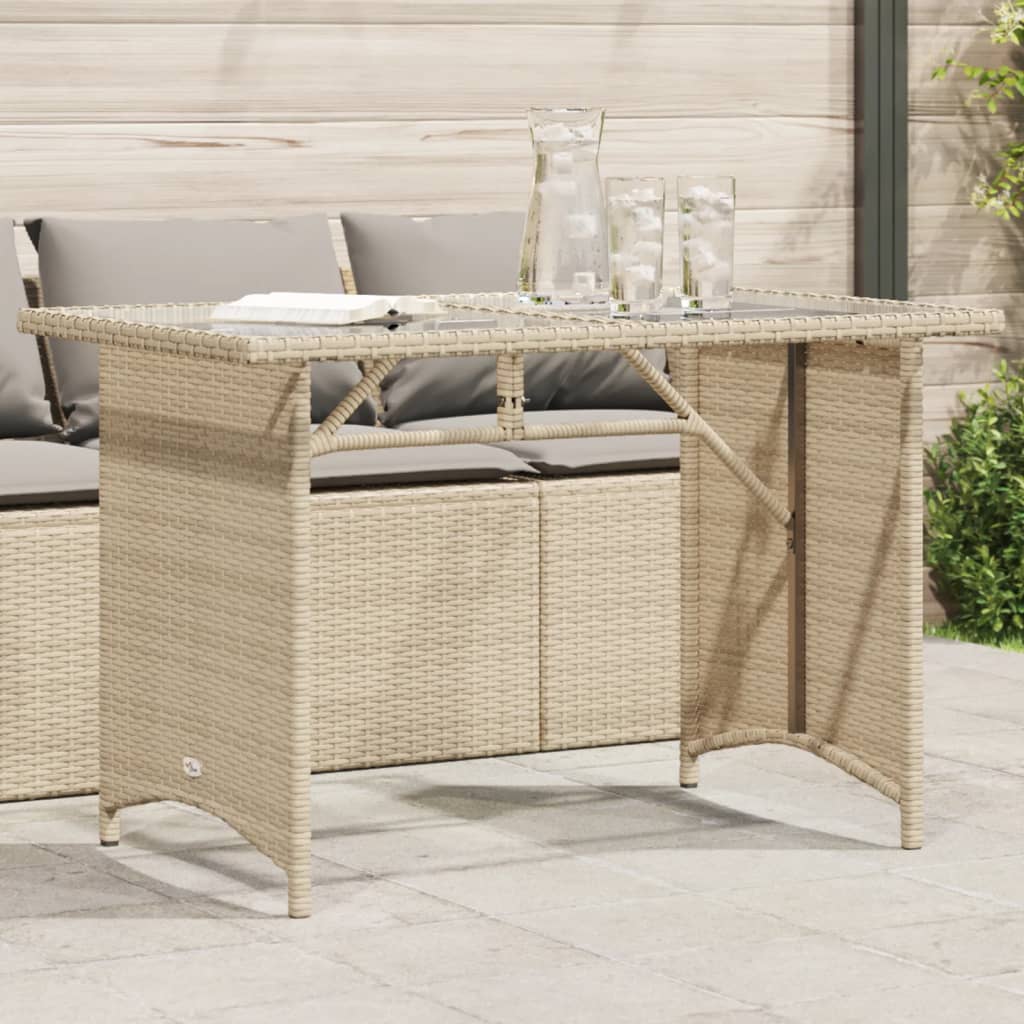 Tuintafel Met En Blad 110X68X70 Cm Poly Rattan