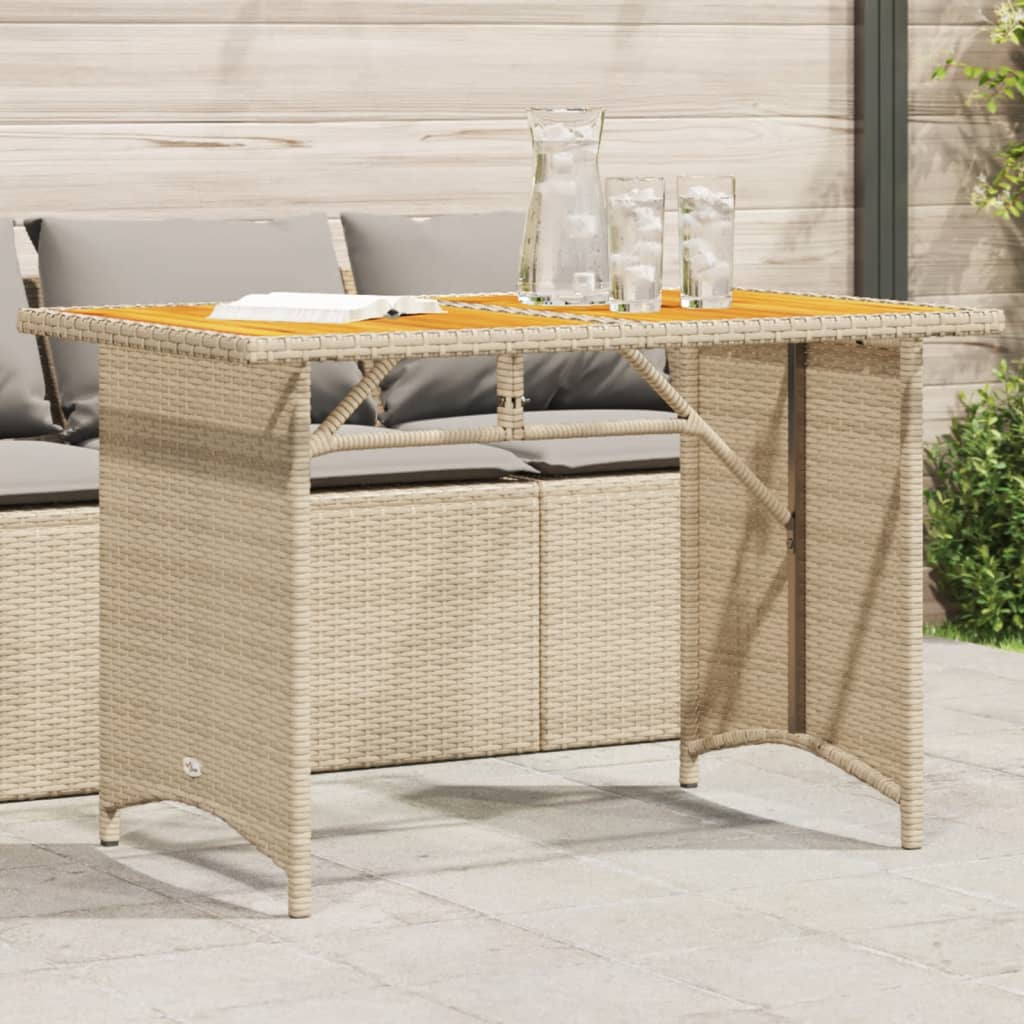 Tuintafel Met En Blad 110X68X70 Cm Poly Rattan
