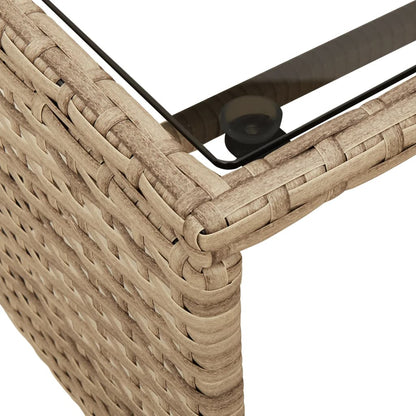 Tuinbank Met Tafel En Kussens L-Vormig Poly Rattan