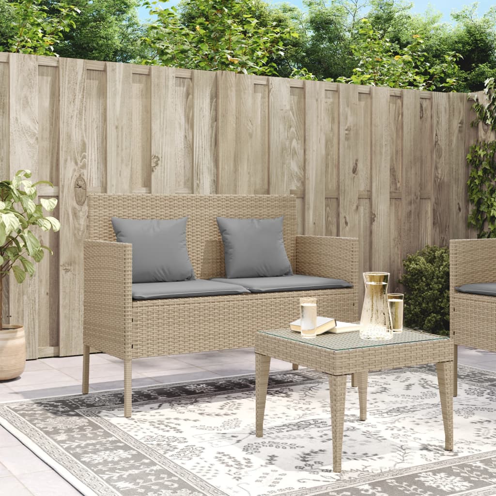 Tuinbank Met Kussens Poly Rattan