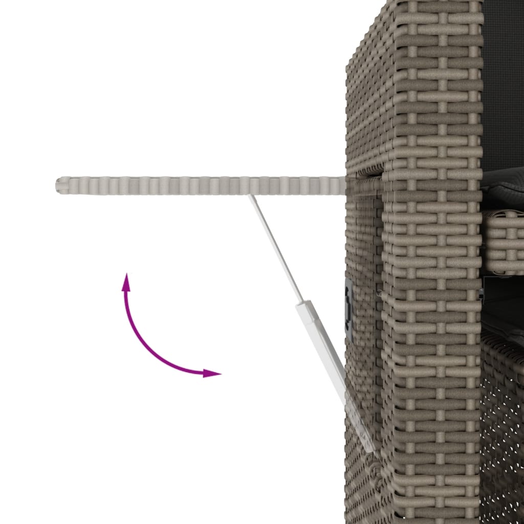Tuinbankje Verstelbaar Met Kussens Poly Rattan