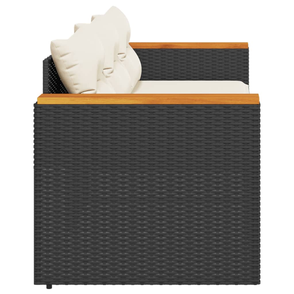 Tuinbank 3-Zits Met Kussens Poly Rattan