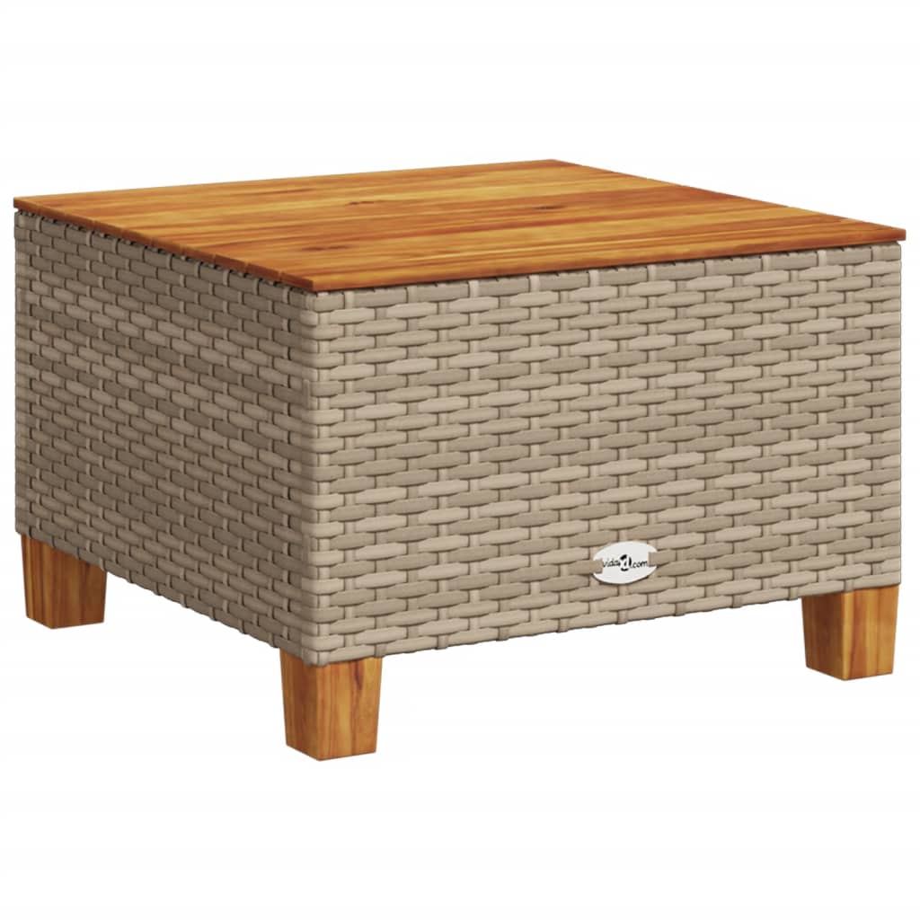 Tuintafel 55X55X36 Cm Poly Rattan En Acaciahout