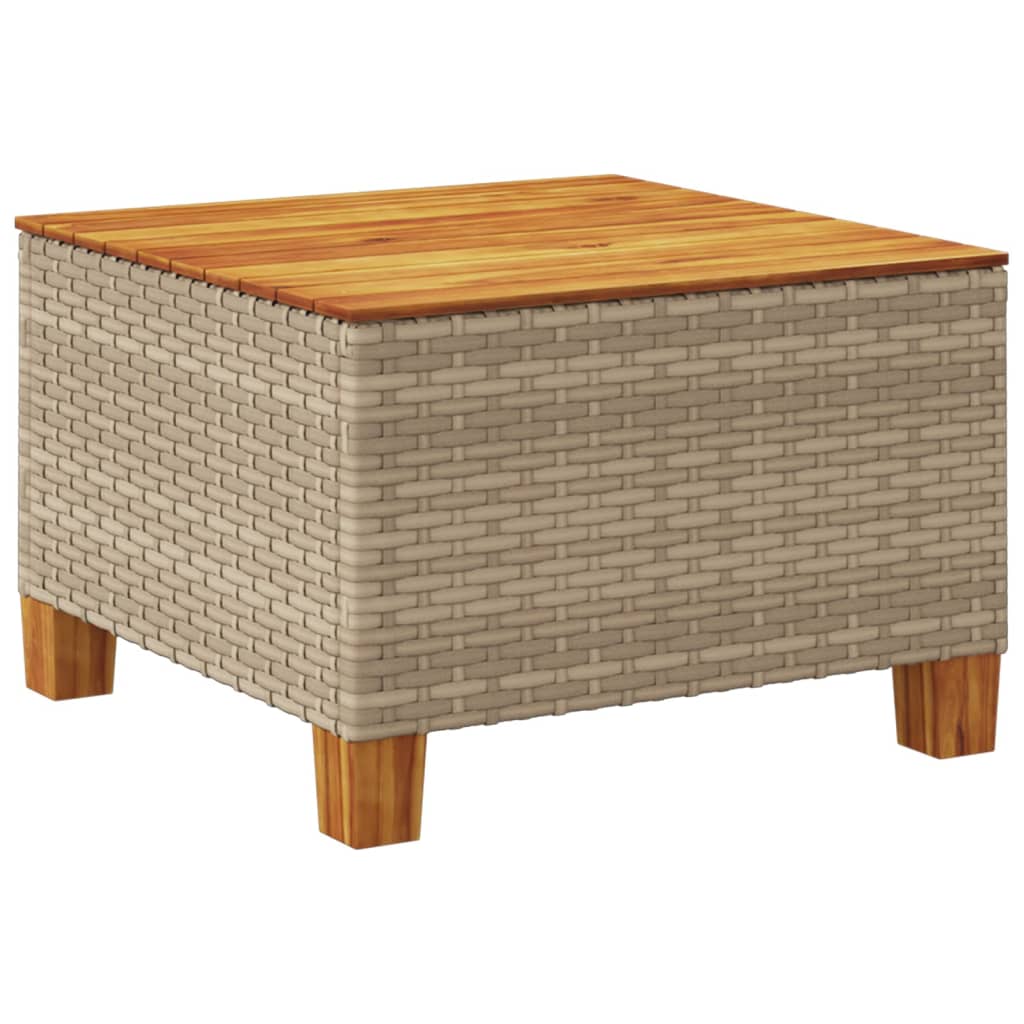 Tuintafel 55X55X36 Cm Poly Rattan En Acaciahout