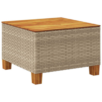 Tuintafel 55X55X36 Cm Poly Rattan En Acaciahout