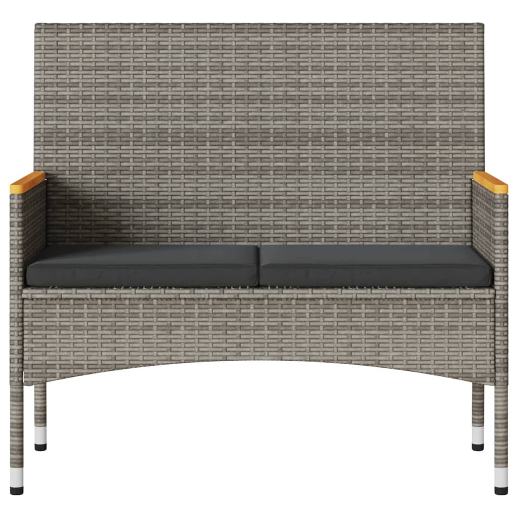 Tuinbank 2-Zits Met Kussens En Tafel Poly Rattan