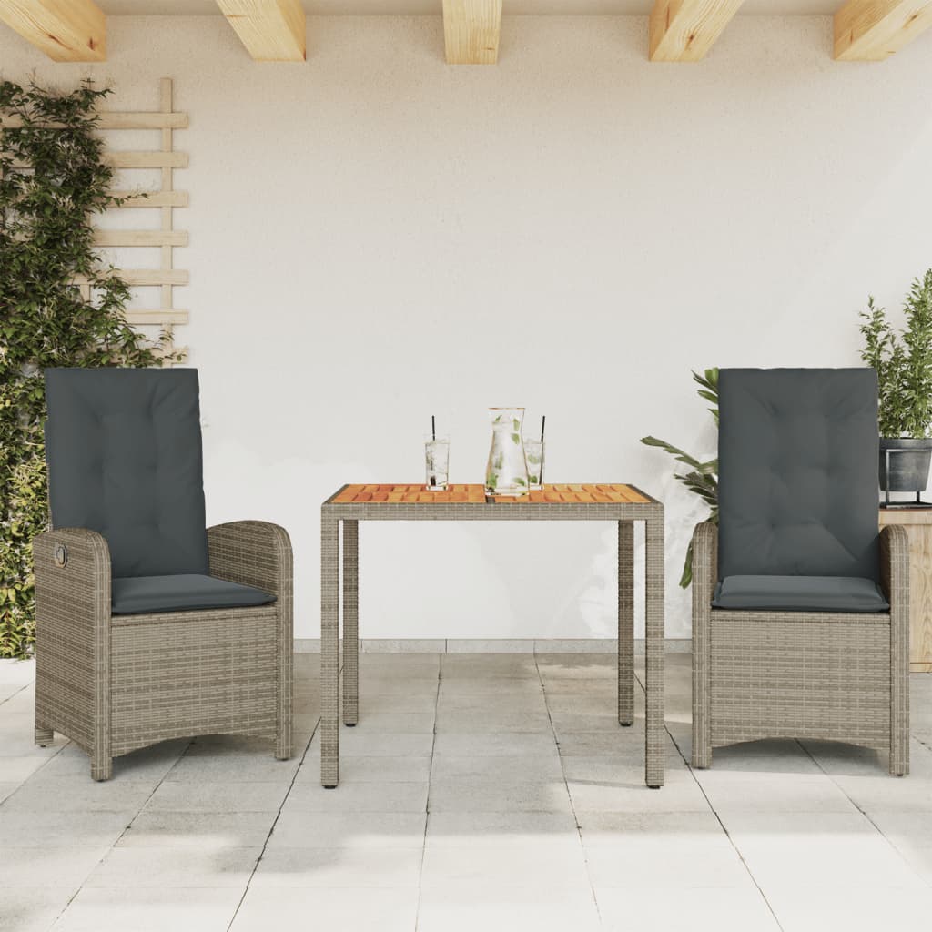 5-Delige Tuinset Met Kussens Poly Rattan Grijs