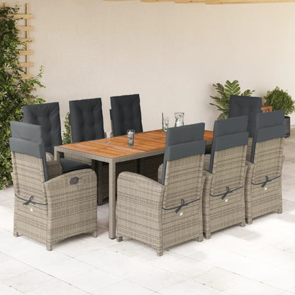 5-Delige Tuinset Met Kussens Poly Rattan Grijs