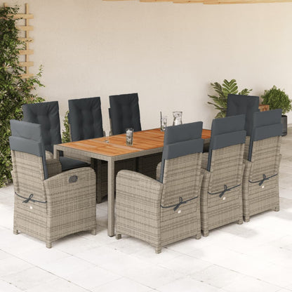 7-Delige Tuinset Met Kussens Poly Rattan Grijs