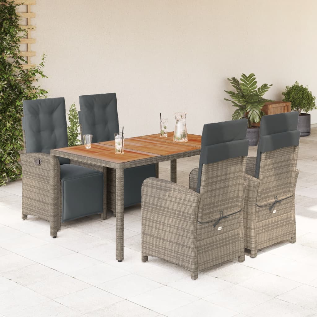 5-Delige Tuinset Met Kussens Poly Rattan