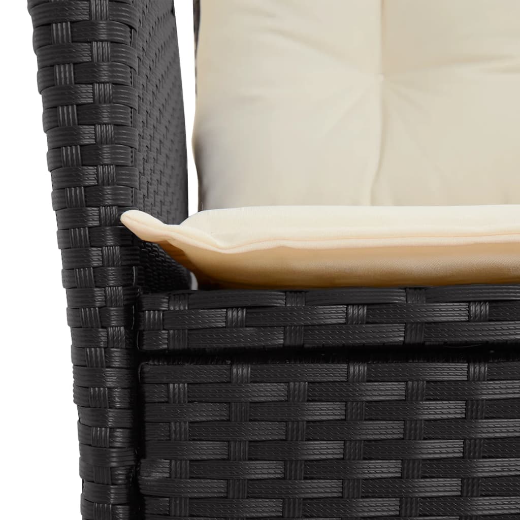 9-Delige Tuinset Poly Rattan Zwart