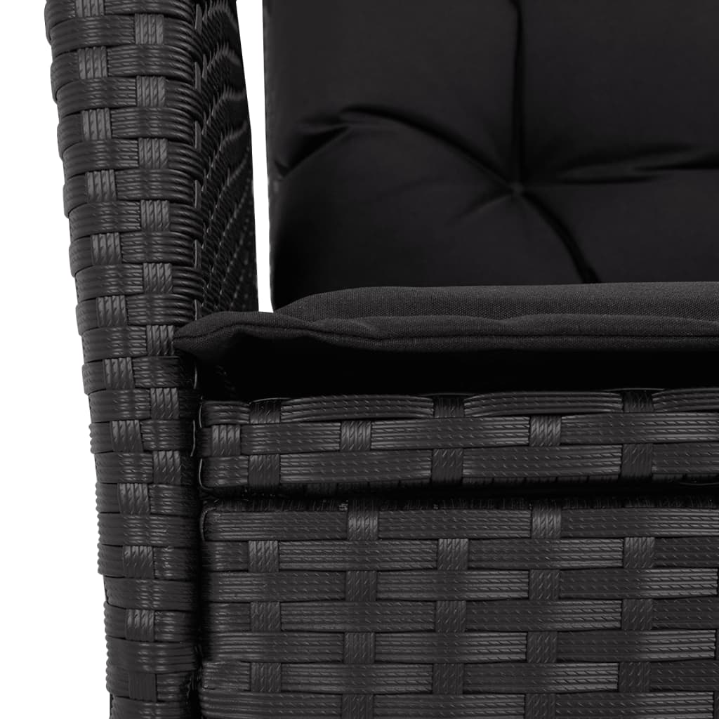 9-Delige Tuinset Poly Rattan Zwart