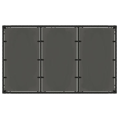 Tuintafel Met Glazen Blad Poly Rattan Zwart