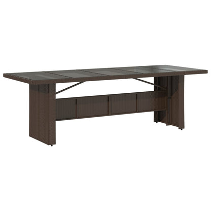 Tuintafel Met Glazen Blad Poly Rattan Bruin