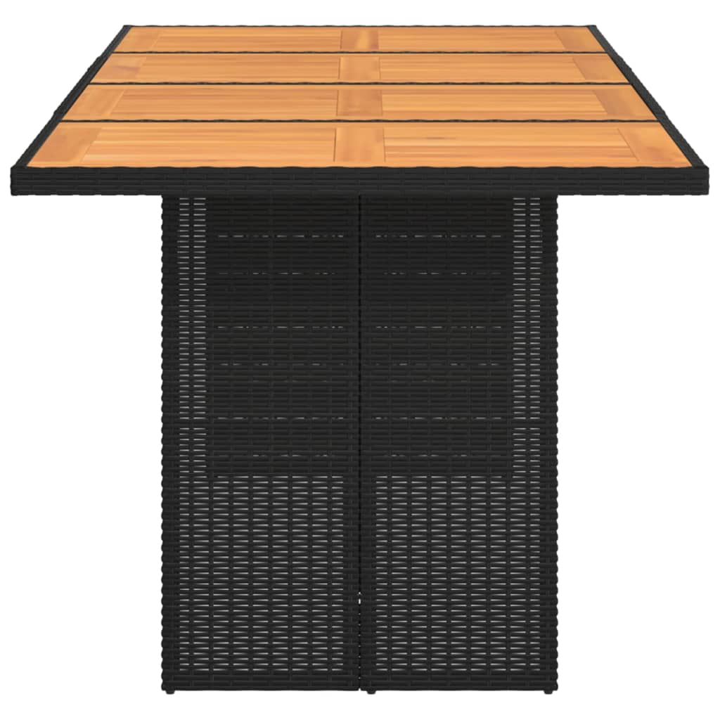 Tuintafel Met Houten Blad 190X80X75 Cm Poly Rattan