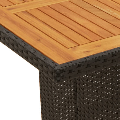 Tuintafel Met Houten Blad 190X80X75 Cm Poly Rattan