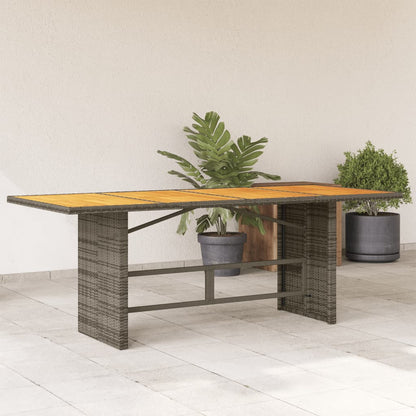 Tuintafel Met Houten Blad 190X80X75 Cm Poly Rattan