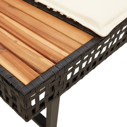 Tuinbank Met Kussens L-Vormig Poly Rattan En Acaciahout