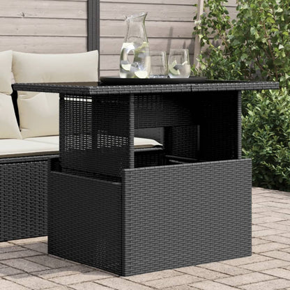 Tuintafel Met Glazen Blad 100X55X73 Cm Poly Rattan