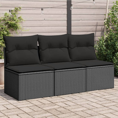 Tuinbank 3-Zits Met Kussens Poly Rattan