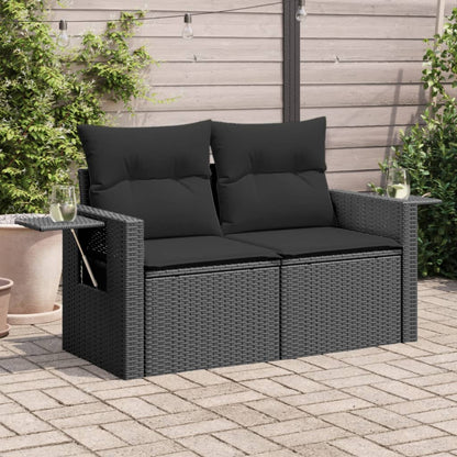 Tuinbank 2-Zits Met Kussens Poly Rattan