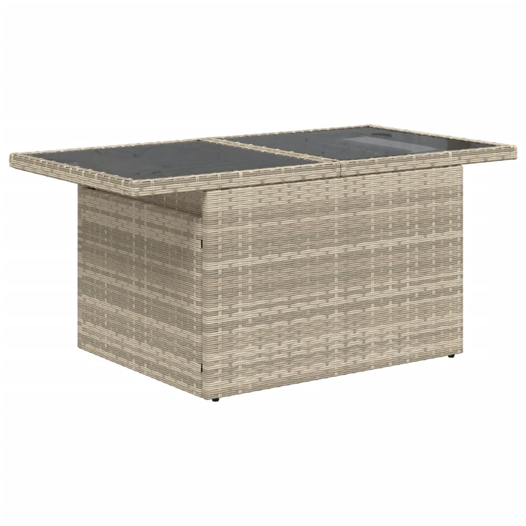 Tuintafel Met Glazen Blad 100X55X73 Cm Poly Rattan