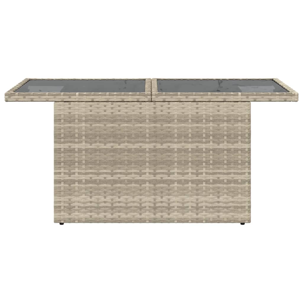 Tuintafel Met Glazen Blad 100X55X73 Cm Poly Rattan