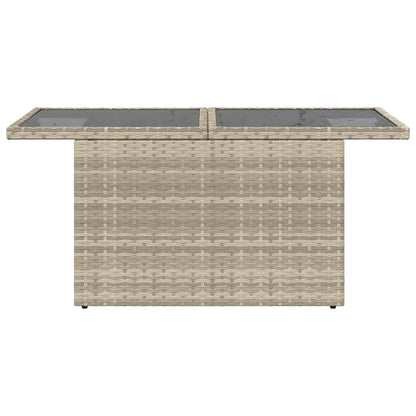 Tuintafel Met Glazen Blad 100X55X73 Cm Poly Rattan