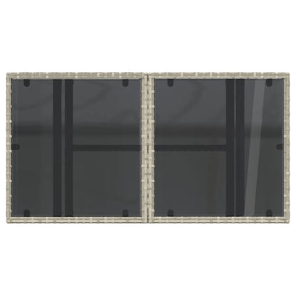 Tuintafel Met Glazen Blad 100X55X73 Cm Poly Rattan