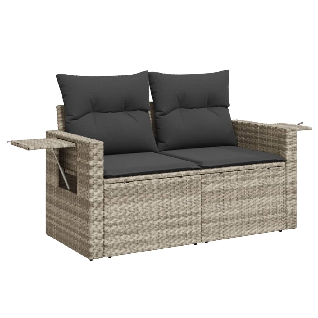 Tuinbank 2-Zits Met Kussens Poly Rattan